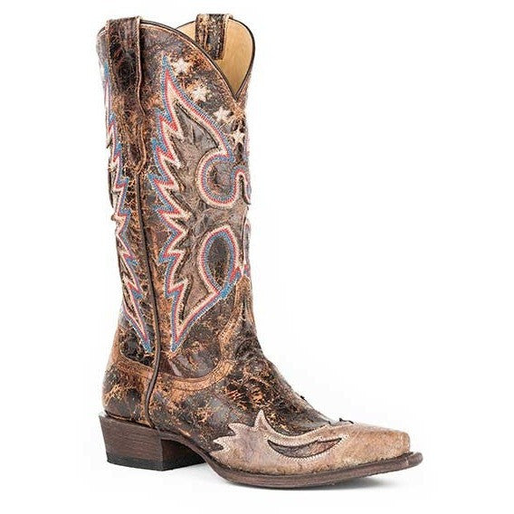 Women's Stetson Reagan Boots Snip Toe Handcrafted Cognac - yeehawcowboy