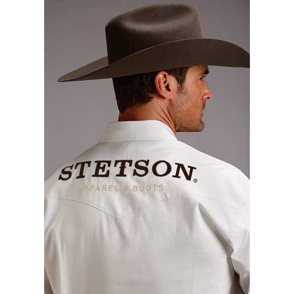 Men's Stetson Long Sleeve Snap Western Shirt Black - yeehawcowboy