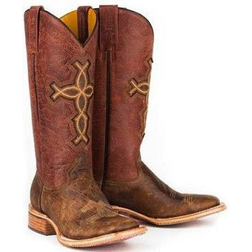 Women‚Äôs Tin Haul I Believe Boots With 4:13 Sole Handcrafted Brown - yeehawcowboy