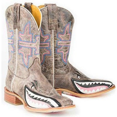 Women‚Äôs Tin Haul Man Eater Boots With Man Eater Sole Handcrafted Brown - yeehawcowboy