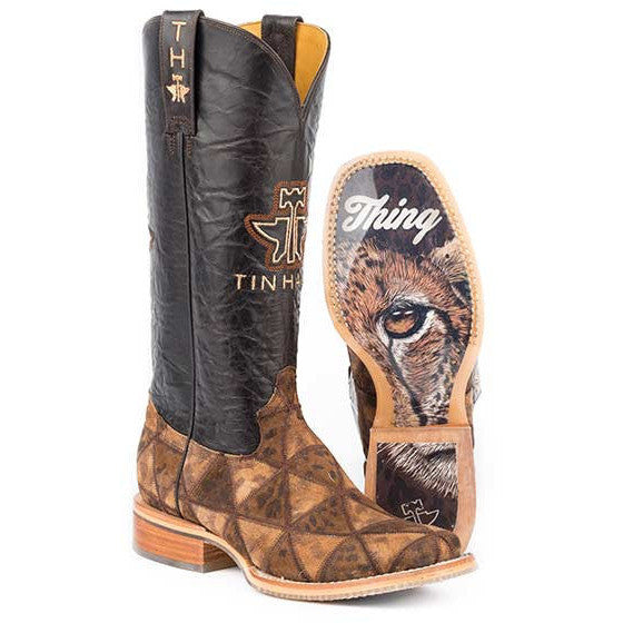 Women‚Äôs Tin Haul Wild Thing Boots With Cheetah Sole Handmade Brown - yeehawcowboy