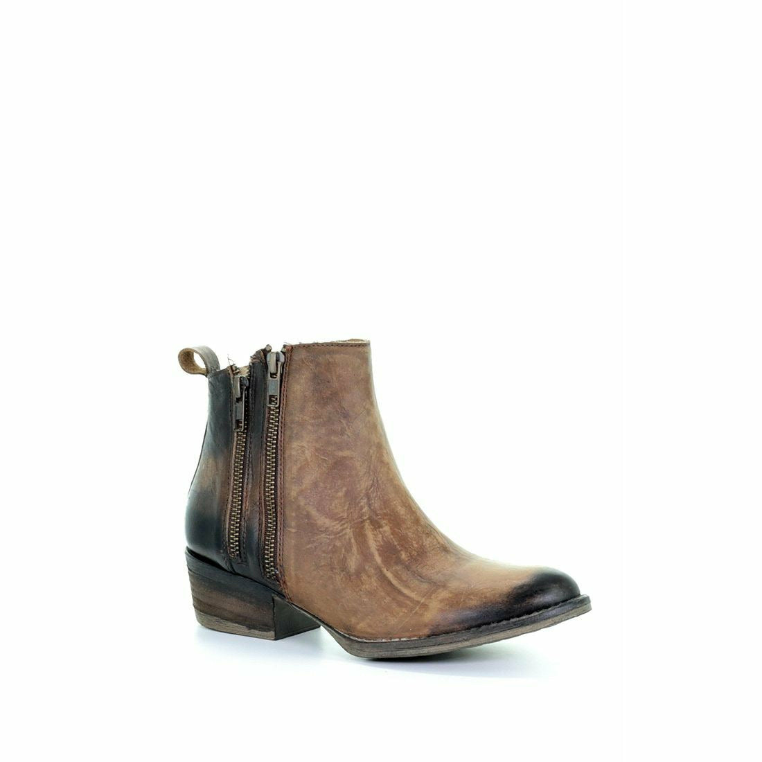 Women's Corral Leather Ankle Boots Handcrafted Bronze - yeehawcowboy