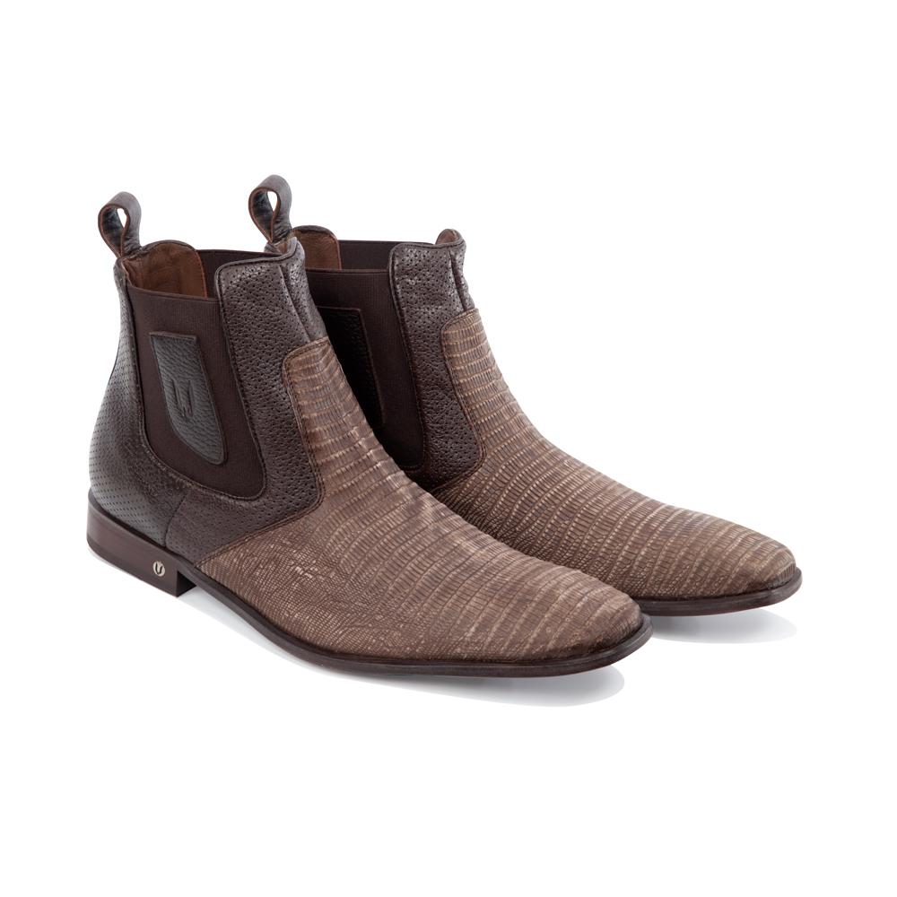 Men's Vestigium Genuine Lizard Chelsea Boots Handcrafted Brown - yeehawcowboy