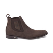 Men's Vestigium Suede Chelsea Leather Boots Handcrafted Brown - yeehawcowboy