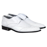Men's Vestigium Genuine Catshark Derby Shoes Handcrafted White - yeehawcowboy