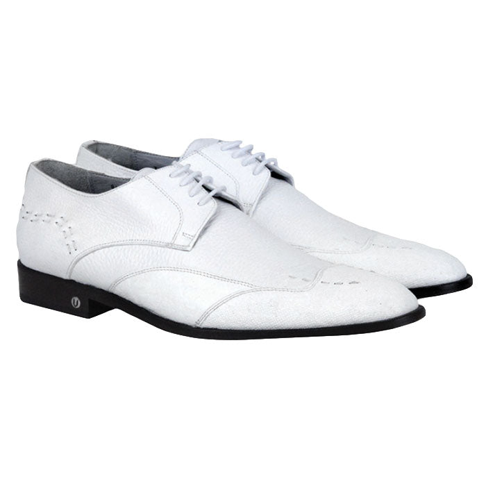 Men's Vestigium Genuine Catshark Derby Shoes Handcrafted White - yeehawcowboy