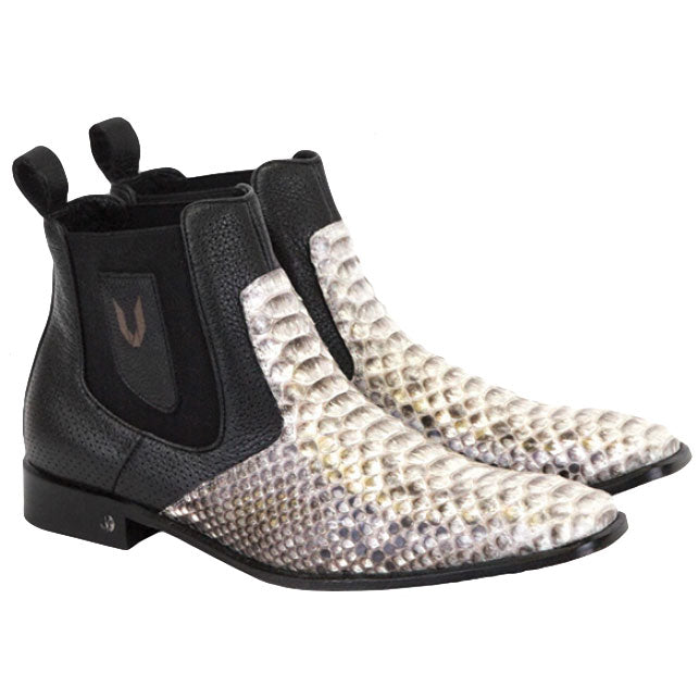 Men's Vestigium Genuine Python Chelsea Boots Handcrafted Natural - yeehawcowboy