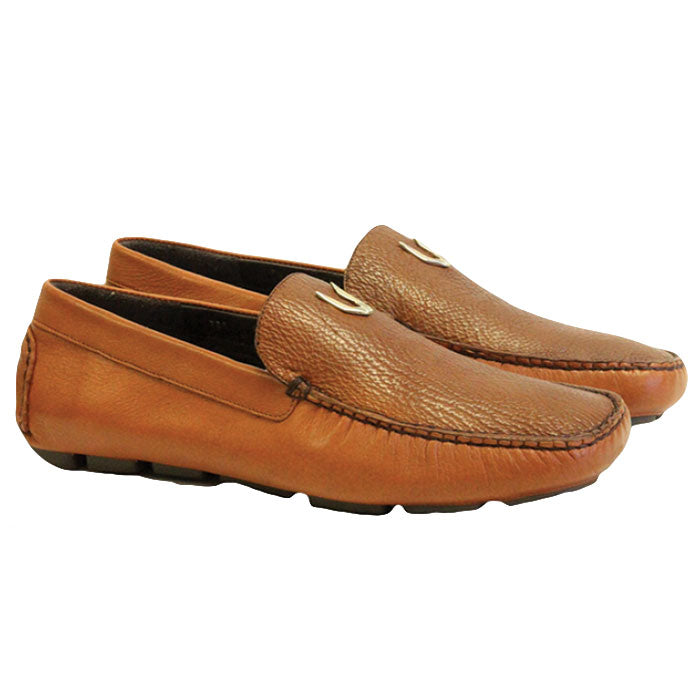 Men's Vestigium Genuine Sharkskin Loafers Handcrafted Cognac - yeehawcowboy