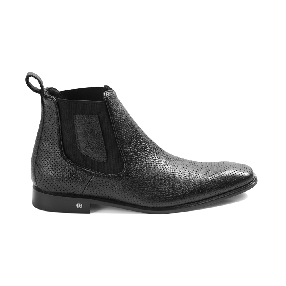 Men's Vestigium Grisly Chelsea Leather Boots  Handcrafted Black - yeehawcowboy