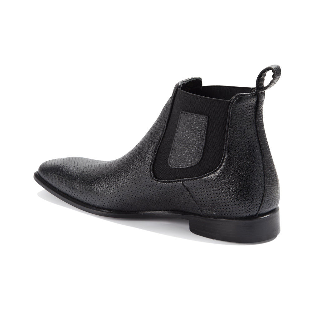 Men's Vestigium Grisly Chelsea Leather Boots  Handcrafted Black - yeehawcowboy